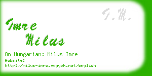 imre milus business card